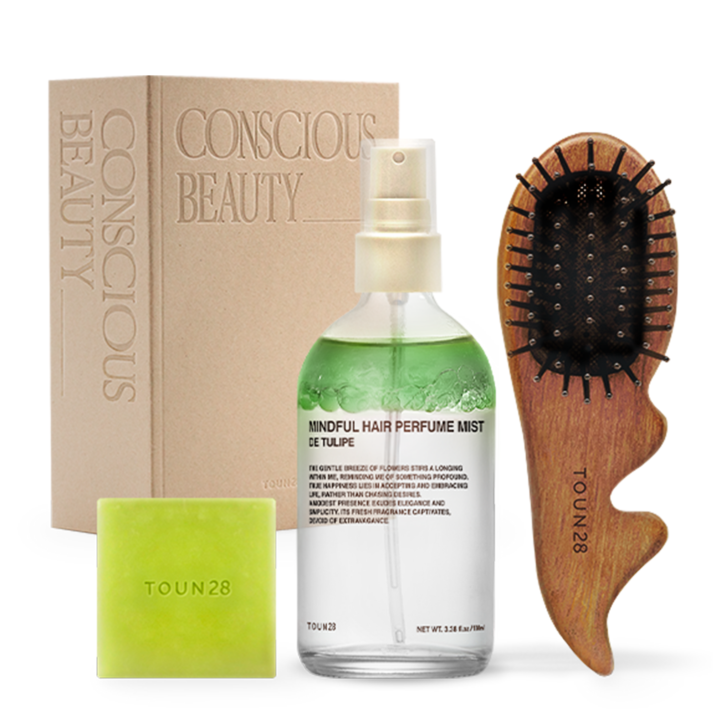 Mindful Hair Perfume Mist : Detulipe & Ritual Guasha Brush Set