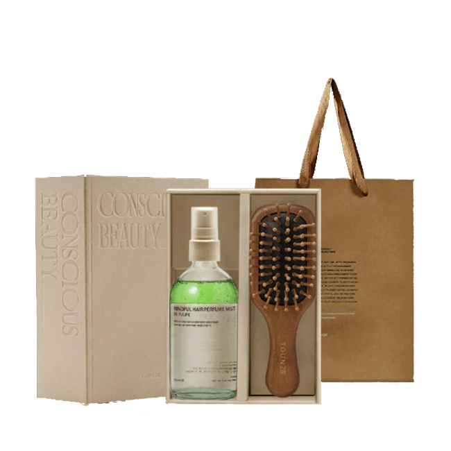 Mindful Hair Perfume Mist: Mini Wood Brush Set
