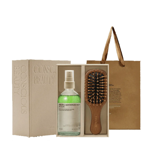 Mindful Hair Perfume Mist: Mini Wood Brush Set