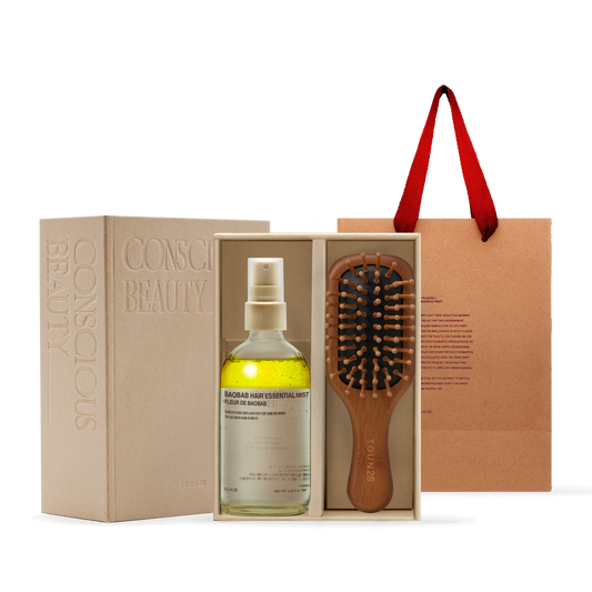 Baobab Hair Perfume Mist: Mini Wood Brush Set