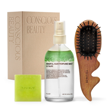 Mindful Hair Perfume Mist : Detulipe & Ritual Guasha Brush Set
